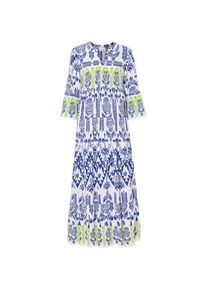 bonprix, Unisex, bonprix Maxikleid f&uuml;r besondere Anl&auml;sse, aus Viskose, ausgestellte Passform, wei&szlig;, blau, gr&uuml;n bedruckt, 42, N-Gr, 3/4-&Auml;rmel bieten 