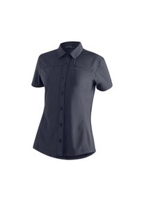Maier Sports, Unisex, Funktionsbluse &raquo;Magos S/S W&laquo; Unisex Hemdbluse, atmungsaktives Freizeit-Hemd, Taillierter Schnitt, dunkelblau, 46, Funktionales 