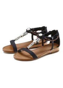 Lascana, Unisex, Lascana &raquo;Sommerschuh&laquo; Sandalette, Sommerschuh mit Schmuckelementen VEGAN, schwarz, 37, Mit modischen Schmuckelementen und kleinem 