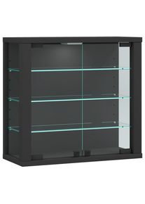 Mid.you H&auml;ngevitrine , Anthrazit , Glas , 3 F&auml;cher , 43x40x18 cm , h&auml;ngend , Esszimmer, Vitrinen, H&auml;ngevitrinen