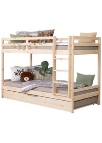 Mid.you Etagenbett , Naturfarben , Holz , Kiefer , massiv , 90x200 cm , Bettkasten, f&uuml;r Rollrost geeignet , Baby- und Kinderm&ouml;bel, Kinder- & Jugendzimmer, Kinderbetten, Etagenbetten