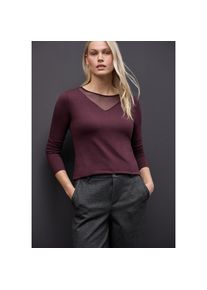 Street One, Unisex, Street One Langarmshirt mit Mesh-Einsatz, jazz berry, 46, Shirt von Street One