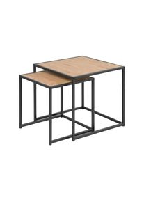 AC Design, AC Design Beistelltisch &raquo;Seaford 2 St&uuml;ck Nature/Schwarz&laquo;, nature, schwarz, B/H/T: 50 cm x 45 cm x 50 cm