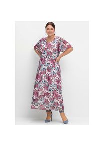 sheego, Unisex, Abendkleid &raquo;Abendkleid&laquo;, beere, gemustert, 46, Normalgr&ouml;ssen