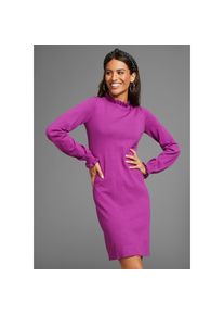 Laura Scott, Unisex, Strickkleid aus Viskosemischung mit femininem R&uuml;schendetail, lila, 40, N-Gr, Elastische Viskosemischung f&uuml;r hohen Tragekomfort 