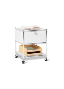 Tchibo - Beistelltisch mit Schublade Metall &raquo;Cn3&laquo; - 40x40x46,5cm - weiss - Metall / Stahl / Aluminium