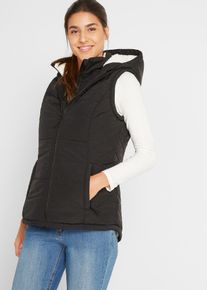 Steppweste mit Teddyfutter in schwarz, Gr&ouml;sse 56, bonprix