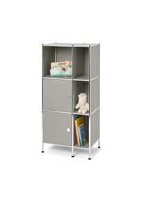 Tchibo - &Eacute;tag&egrave;re m&eacute;tallique &laquo; Cn3 Kids &raquo; avec 2 portes - gris