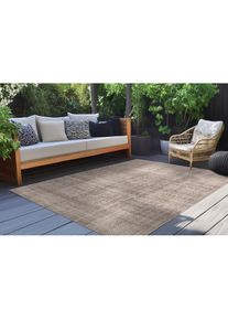 Kayoom, Teppich &raquo;Nibru 625&laquo; rechteckig 5 mm H&ouml;he Flachgewebe, In- und Outdoor geeignet, schnell trocknend, taupe, Polypropylen, 5 mm