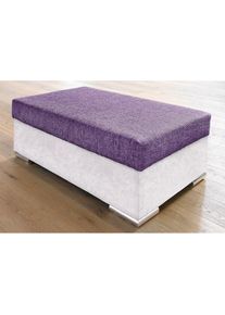 Collection AB, Collection AB Hocker &raquo;John&laquo; Frei im Raum stellbar, wahlweise mit Federkern, silbergrau, lila, B/H/T: 100 cm x 40 cm x 70 cm