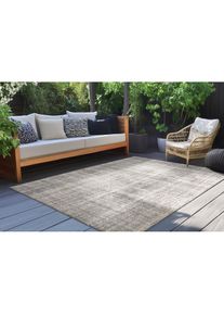 Kayoom, Teppich &raquo;Nibru 625&laquo; rechteckig 5 mm H&ouml;he Flachgewebe, In- und Outdoor geeignet, schnell trocknend, silber, Polypropylen, 5 mm