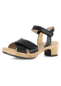 Gabor, Unisex, Sandalette &raquo;KRETA&laquo; , Blockabsatz, Sommerschuh, Sandale in Bequemweite G (= weit), schwarz, 37, Sandalette mit modischem 5,5 cm Kork-