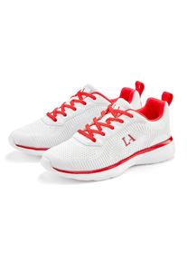 Lascana, Unisex, Lascana Sneaker &raquo;Turnschuhe,&laquo; Freizeitschuh, Halbschuh im sportiven Look VEGAN, wei&szlig;, rot, 36, Textilschuhe, Stoffschuhe mit farblich