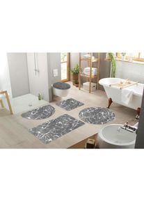 my home, my home &raquo;Marble&laquo; H&ouml;he 15 mm rutschhemmend beschichtet fussbodenheizungsgeeignet schnell trocknend strapazierf&auml;hig Badteppich, Marmor-Design, 