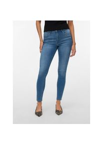 V&eacute;ro Moda Vero Moda, Unisex, Skinny-fit-Jeans &raquo;VMPOLLY MR SKINNY JEANS RA3049 NOOS&laquo; Baumwollmischung, skinny fit, medium blau denim, M, L&auml;nge 32, 5-Pocket Jeans