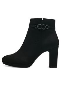 Tamaris, Unisex, High-Heel-Stiefelette mit dezenter Schmuckapplikation, schwarz, 40, Modische Stiefelette mit Plateau, vegane Verarbeitung