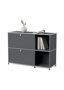 Tchibo - Sideboard Metall &raquo;Cn3&laquo; mit 2 Klappenf&auml;chern - 116x40x85,5cm - chrom - Stahl / Aluminium / Kunststoff