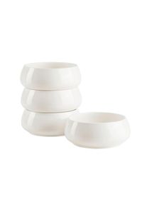 M&auml;ser M&auml;ser M&uuml;slischalenset , Weiss , Keramik , 4-teilig , rund , 6 cm , Gr&uuml;ner Punkt , Geschirr, Schalen & Sch&uuml;sseln, M&uuml;slischalen