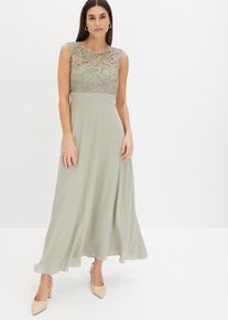 Maxikleid mit Spitze in gr&uuml;n, Gr&ouml;sse 46, bonprix