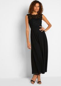 Maxikleid mit Spitze in schwarz, Gr&ouml;sse 54, bonprix
