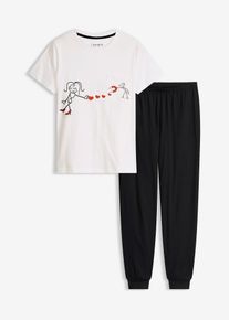 Pyjama aus weicher Baumwolle in weiss, Gr&ouml;sse 36/38 (S), 100% Baumwolle, bonprix