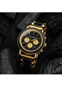 Holzkern Holzuhr Zwielicht (Ahorn/Gold), Herren, Naturholz