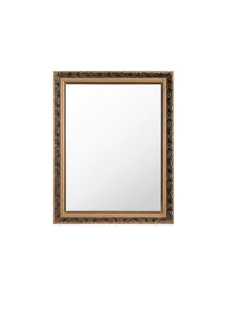 CARRYHOME Wandspiegel , Goldfarben , Glas , Eukalyptusholz , massiv , rechteckig , 55x70x3 cm , senkrecht und waagrecht montierbar , Garderobe, Garderobenspiegel