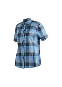 Maier Sports, Unisex, Outdoorbluse &raquo;Kendra S/S W&laquo; Unisex Kurzarmbluse, pflegeleichte Karobluse, blau, 40, Kurzarmbluse mit Webkaro f&uuml;r 