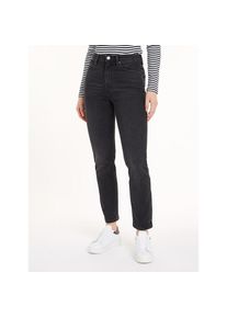 Tommy Hilfiger, Unisex, Slim-fit-Jeans &raquo;SLIM CIGARETTE HW A DARK BLUE&laquo; mit Logo-Badge, iris, 28, L&auml;nge 32, Slim High Waist Jeans f&uuml;r eine schlanke 
