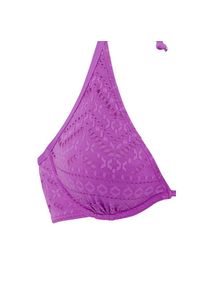 Lascana, Unisex, Lascana B&uuml;gel-Bikini-Top &raquo;Omara&laquo; mit Lochstickerei, lila, 36, Cup C, Modische Strukturware