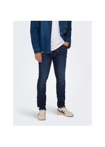 Only & Sons Only & Sons, Herren, ONLY & SONS &raquo;LOOM LIFE JOG&laquo;, dunkelblau denim, 33, L&auml;nge 32, Skinny-fit-Jeans mit sehr schmaler Passform, ideal f&uuml;r eine 