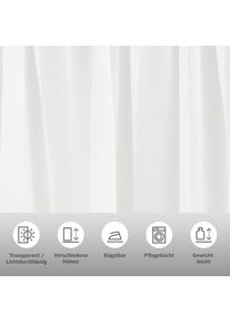 my home, my home Bogenstore &raquo;Eby&laquo; Kr&auml;uselband 1 Stk. tlg. Transparent Polyester, wei&szlig;, Voile, Polyester