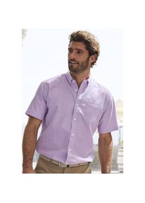 H.I.S. H.I.S, Herren, Kurzarmhemd &raquo;Regular fit&laquo; Oxfordhemd kurzarm mit Button-down-Kragen aus reiner Baumwolle, lila, wei&szlig;, XXL (45/46), N-Gr, Streifenhemd 