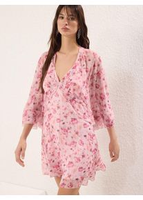 Trendyol Kleid Damen, orange / rosa / dunkelpink / schwarz, Gr&ouml;&szlig;e 34