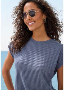 Vivance Witt Damen Kurzarmshirt, indigo, Gr&ouml;&szlig;e 32/34, 64% Polyester, 34% Viskose, 2% Elasthan