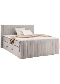 CARRYHOME Boxspringbett , Beige , Textil , H3 , 160x200 cm , Bettkasten, gepolstertes Kopfteil, Stoffauswahl, In verschiedenen Gr&ouml;ssen erh&auml;ltlich , Schlafzimmer, Betten, Doppelbetten