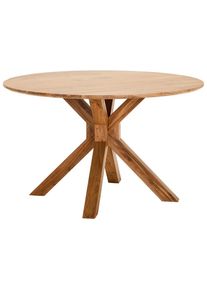 Landscape Esstisch , Akaziefarben , Holz , Akazie , vollmassiv , Holz , rund , eckig , 130x76x130 cm , Esszimmer, Esstische, Esstische