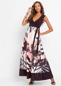 Maxikleid mit V-Ausschnitt in schwarz, Gr&ouml;sse 44/46 (L), bonprix
