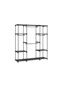 VASAGLE, VASAGLE Garderobenst&auml;nder &raquo;mit 4 H&auml;ngef&auml;cher 151 x 166 cm, Schwarz&laquo;, schwarz, Kunststoff, Stahl