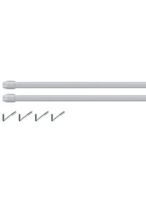 GOOD LIFE, Vitragenstange &raquo;Vita&laquo; &Oslash; 11 mm 1 l&auml;ufig-l&auml;ufig ausziehbar, mattnickelfarben, Kunststoff, Metall