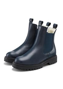 ELBSAND, Unisex, Stiefelette &raquo;Chelseaboots, Stiefel, Boots, Winterstiefel, Schlupfstiefel&laquo; aus Leder mit Warmfutter, marine, 43, Winter-Stiefelette 