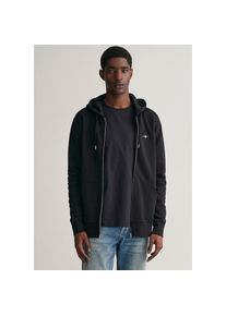 Gant, Herren, Kapuzensweatjacke &raquo;REG SHIELD FULL ZIP HOODIE&laquo; mit Logostickerei auf der Brust, schwarz, L, Shield Sweatjacke von Gant