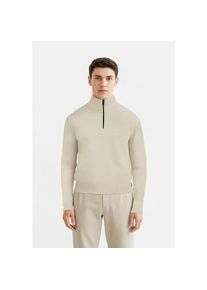 BOSS Orange, Herren, BOSS Orange Strickpullover &raquo;Kwinter&laquo; Troyer-Kragen, Rippstrick, relaxed fit, light beige271, XXL, Pullover von BOSS Orange 