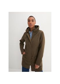 bonprix, Unisex, bonprix Parka &raquo;Baumwoll-Kurzparka mit Stehkragen, talliert&laquo; mit Kapuze taillierte Passform, mit Stehkragen und Tunnelzug, khakigr&uuml;n, 