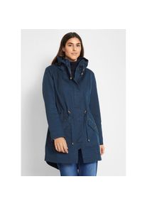 bonprix, Unisex, bonprix Parka &raquo;Baumwoll-Kurzparka mit Stehkragen, talliert&laquo; mit Kapuze taillierte Passform, mit Stehkragen und Tunnelzug, dunkelblau,