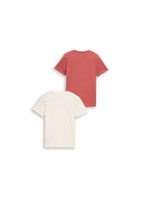 Tom Tailor, Herren, Tom Tailor T-Shirt Packung, 2 tlg. 2er Pack mit Print, faded rot, 140, 2er Pack T-Shirt von Tom Tailor
