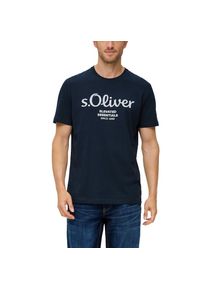s.Oliver, Herren, s.Oliver T-Shirt mit Logo-Print, blau, S, T-Shirt von s.Oliver Red Label