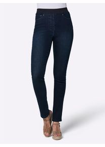 CREATION L PREMIUM Witt Damen Jeans mit Rippenstrick-Bund, dark blue, Gr&ouml;&szlig;e 19, 56% Baumwolle, 19% Polyester, 14% Lyocell, 10% Viskose, 1% Elasthan
