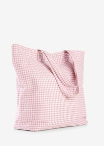 Canvas Shopper mit Vichykaro Print in rosa, Gr&ouml;sse 41x40 cm, 100% Baumwolle, bonprix