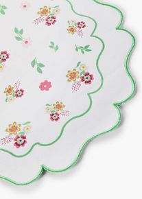 Tischset rund mit Stickerei (2er Pack) in weiss, 38x38 cm, 100% Baumwolle, bonprix